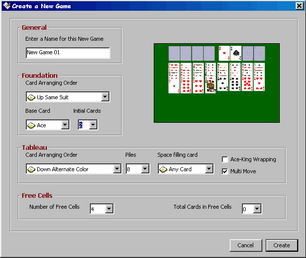 My Freecell-New Game Wizard