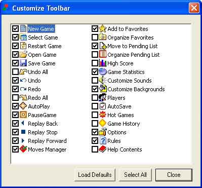 Customize Toolbar